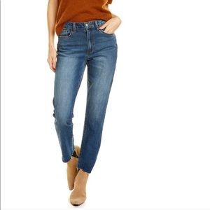 Joes Jeans High Rise Straight Ankle Size 30 Raw Hem Stretch